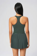 Women Back-Sculpt Cooling Built-In Bra Yoga Tennis Pleated Dress