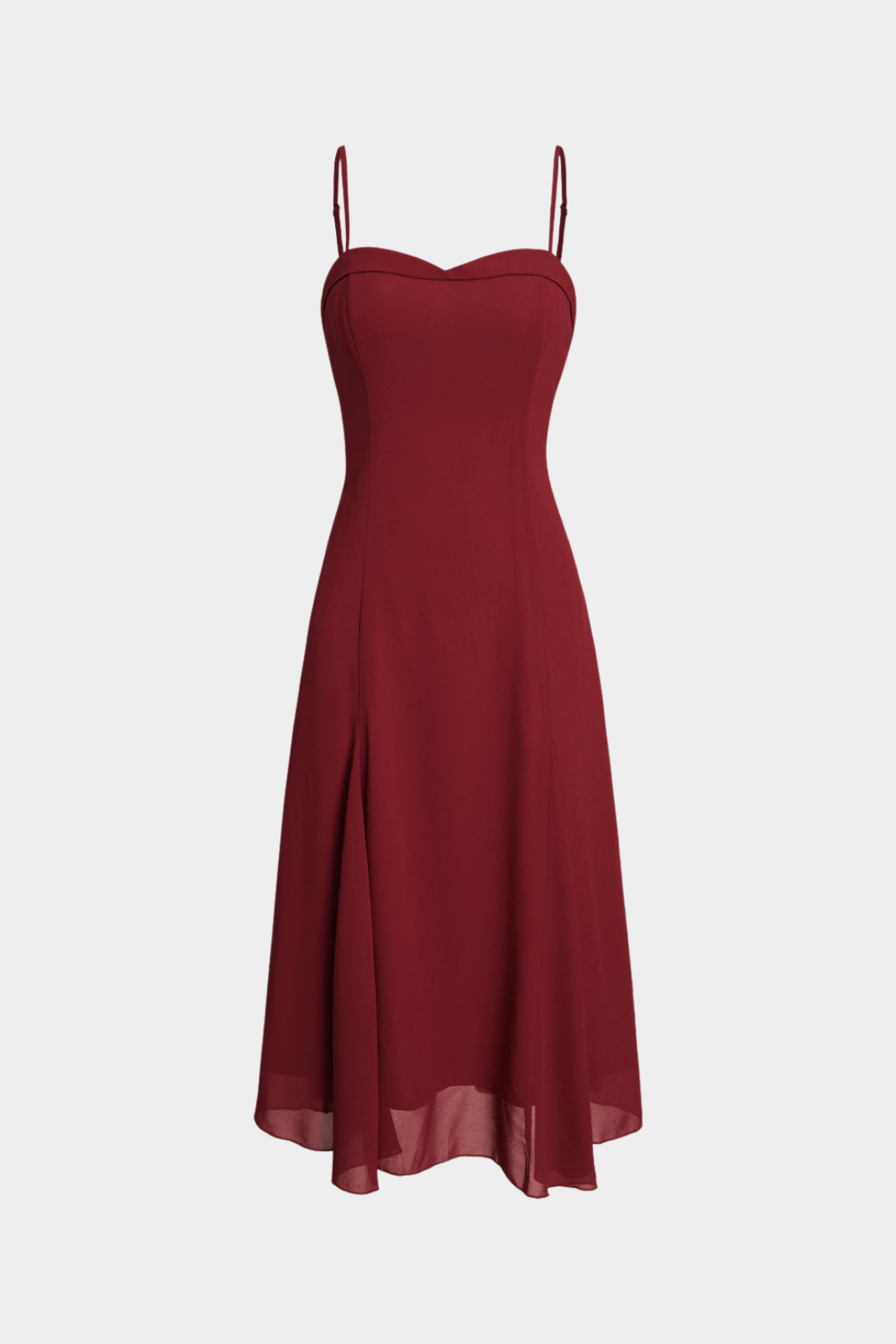 Askılı Detaylı Midi Elbise