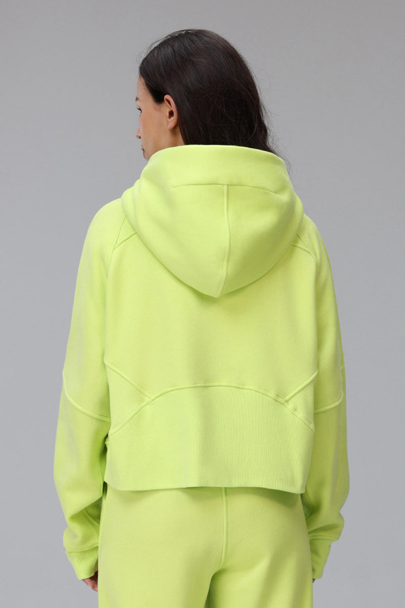 Sena Cropped Zip Fleece Hoodie