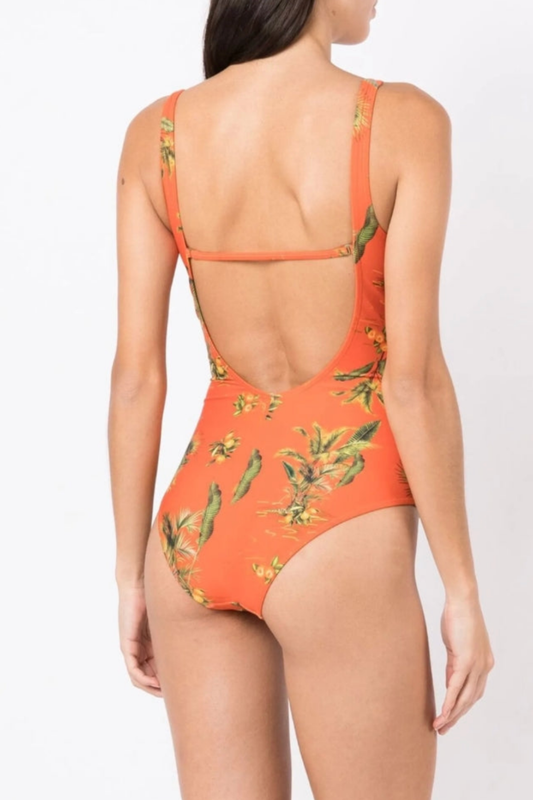 Orange Floral Swimsuit & Sarong
