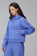 Sena Cropped Zip Fleece Hoodie