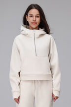 Sena Cropped Zip Fleece Hoodie