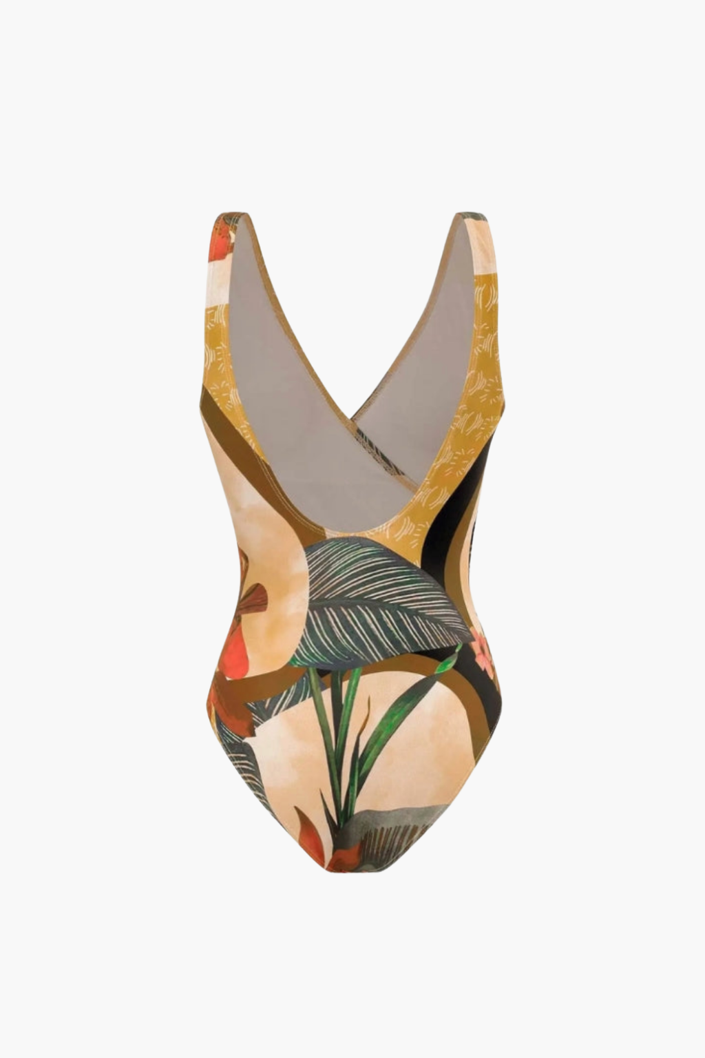 Natural Print Swimsuit & Pareo
