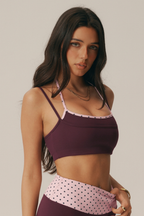 Mimi Polka Dot Layered Halter Bra