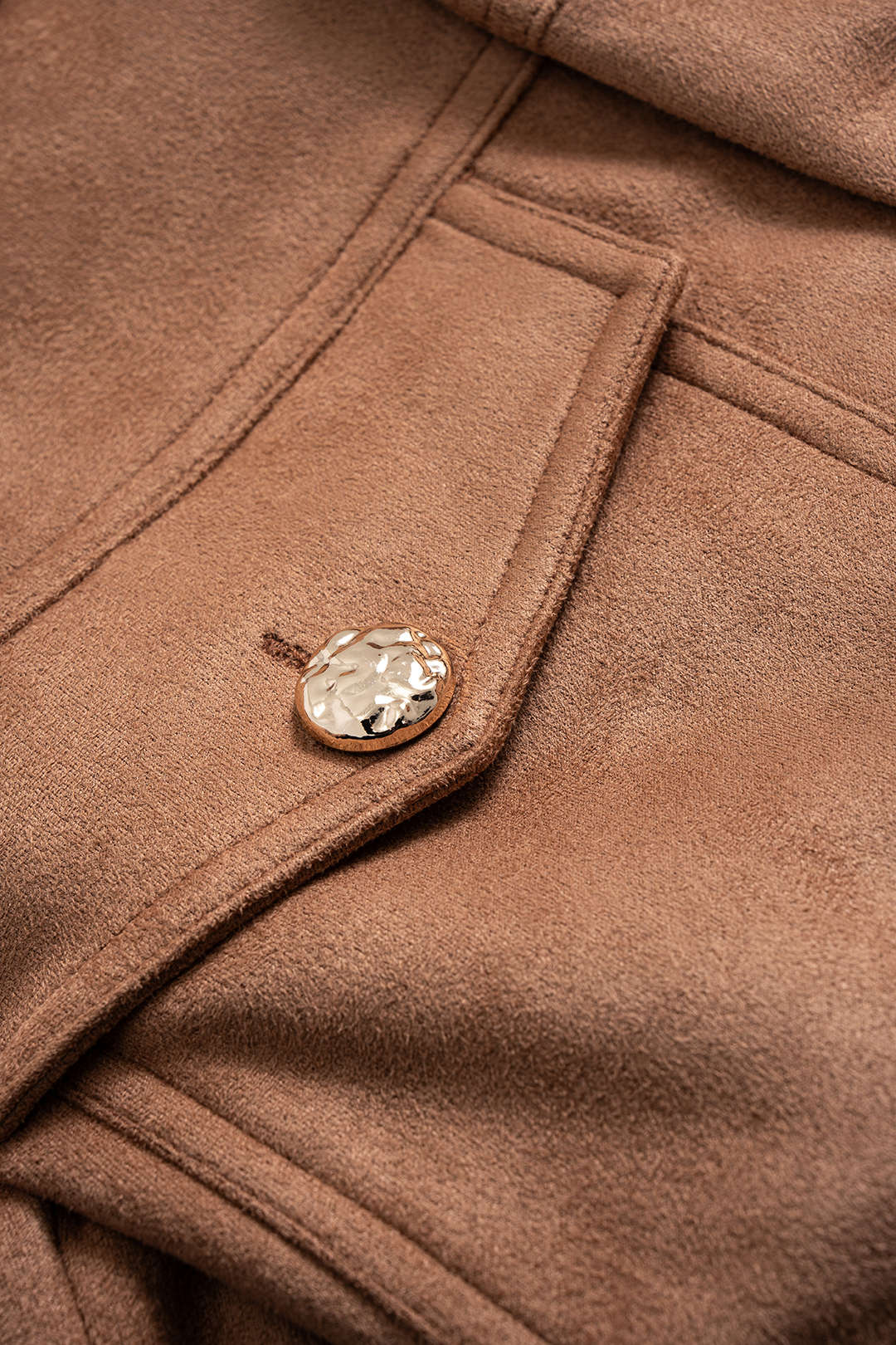 Camel Sculpted Suede Jacket