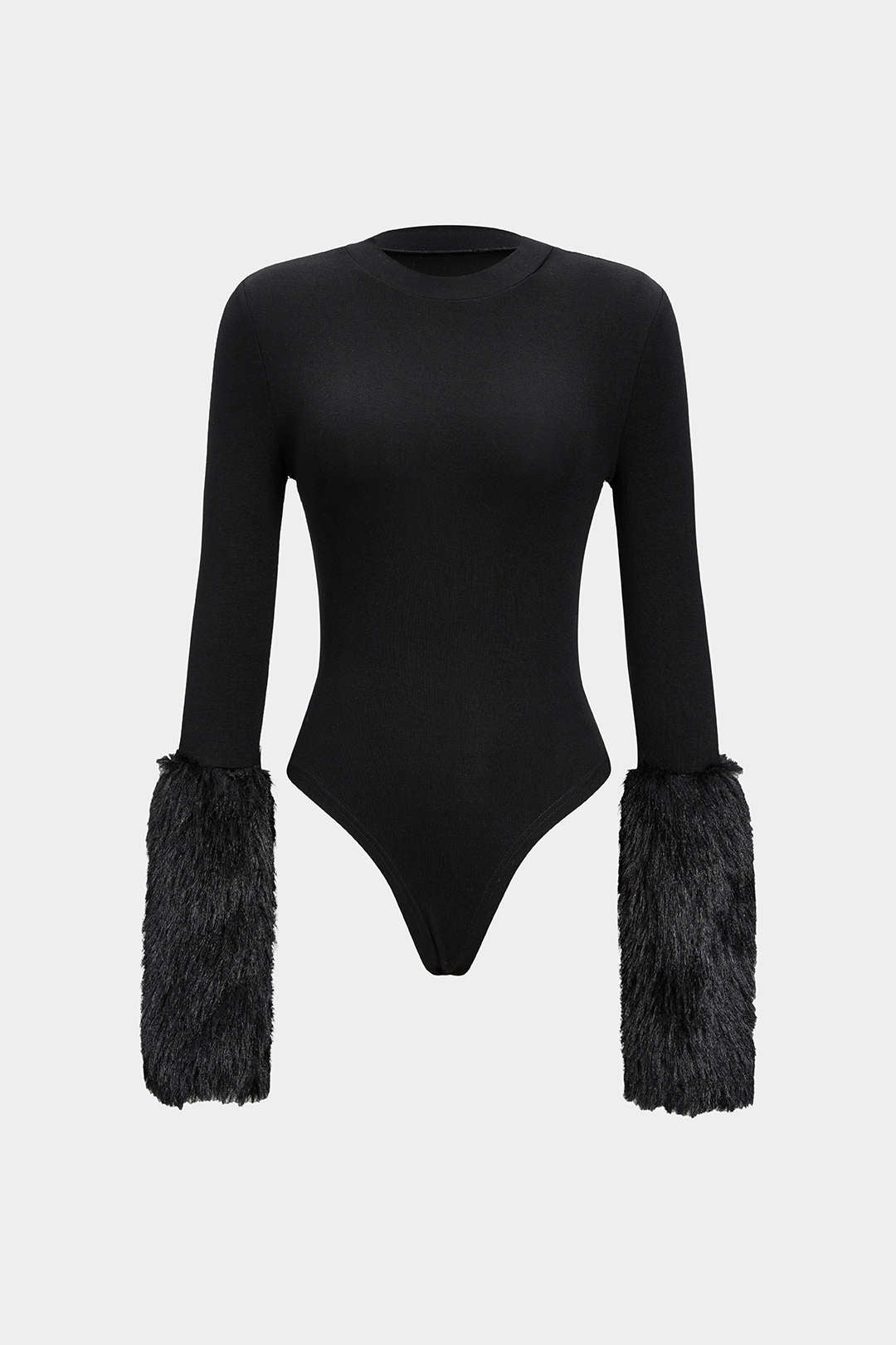 Kürk Manşetli Vücut Şekillendirici Tulum