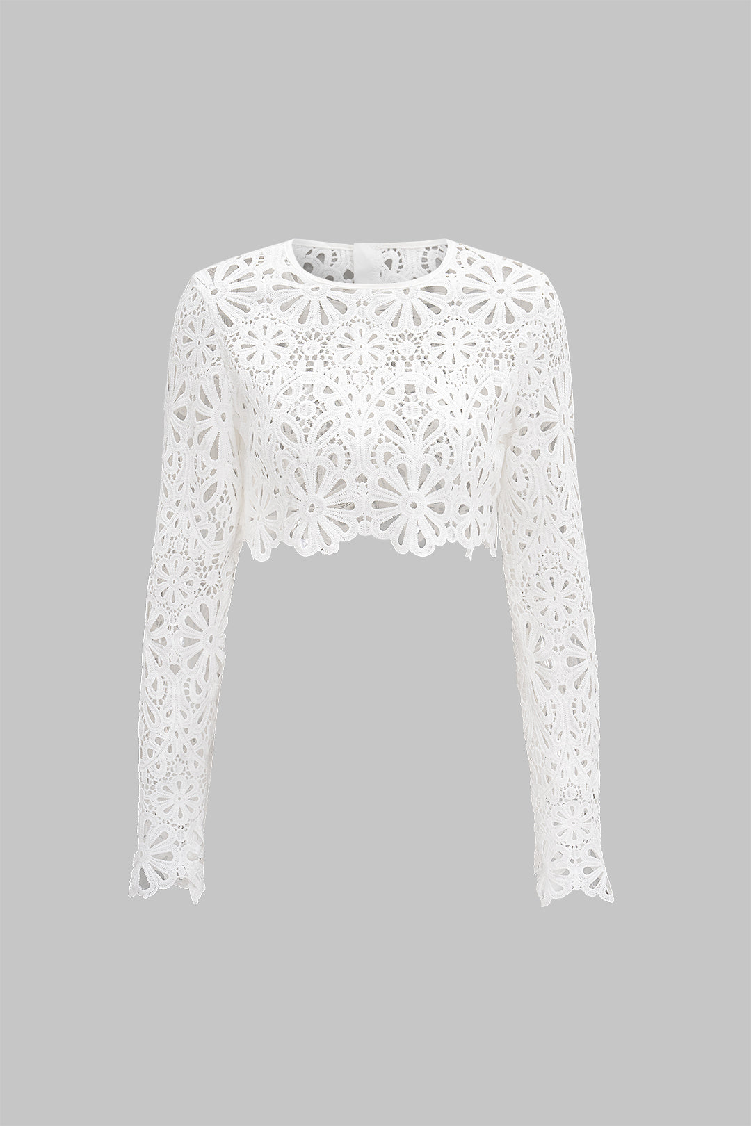 Daisy Cutwork Lace Crop Blouse