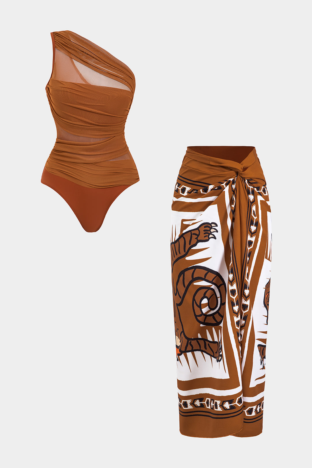 Tummy Control Swimwear And Tiger Up Mayo Seti