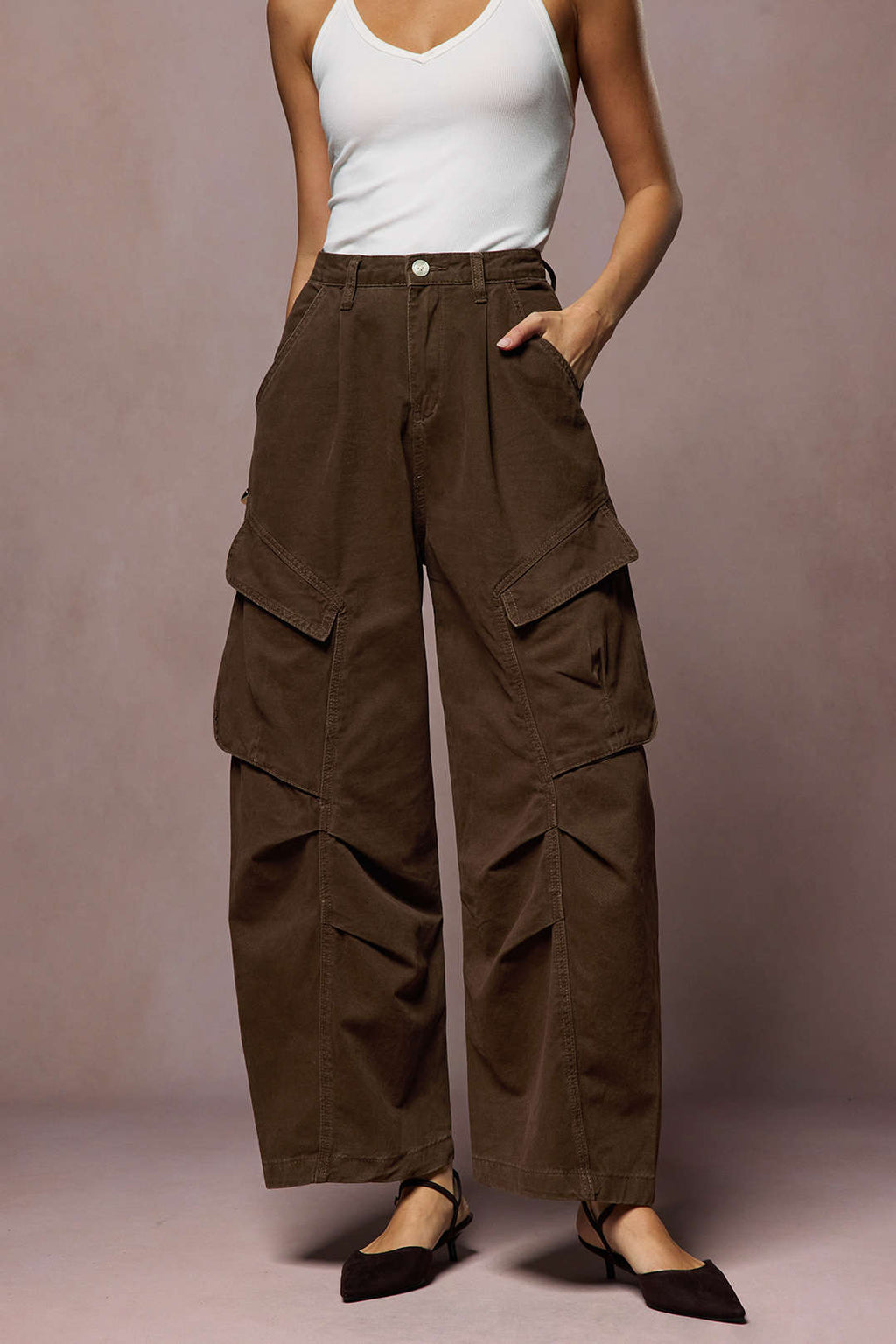 Kullanışlı Kargo Geniş Paçalı Pantolon