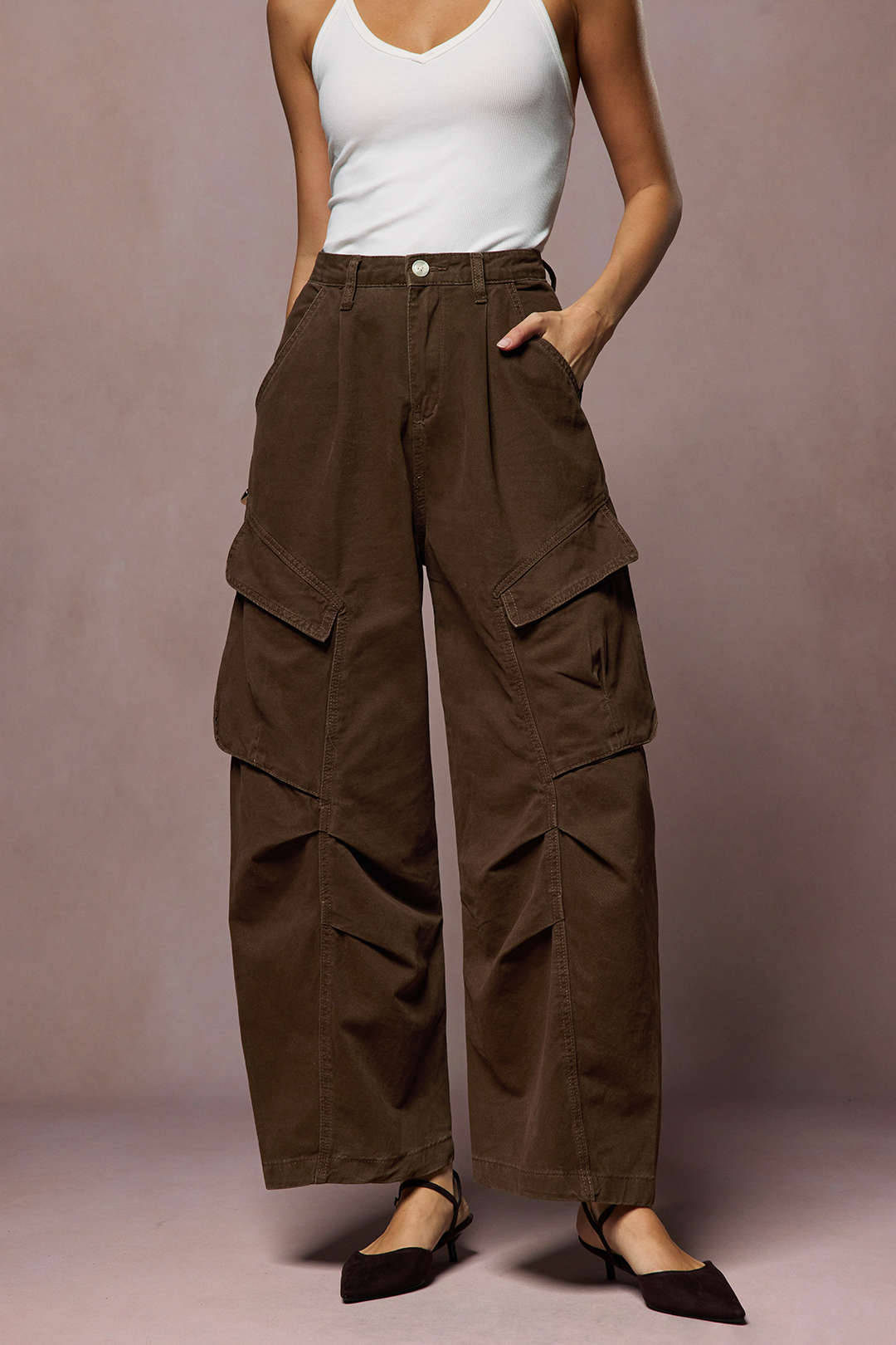 Kullanışlı Kargo Geniş Paçalı Pantolon