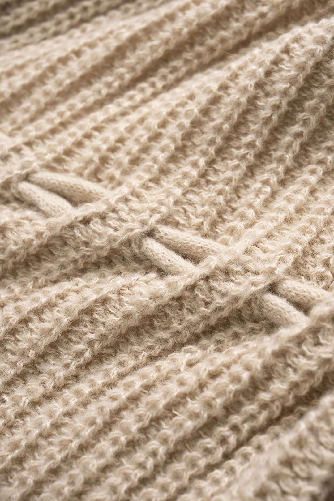 Cable Knit Drawstring Cardigan