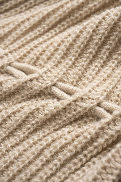Cable Knit Drawstring Cardigan