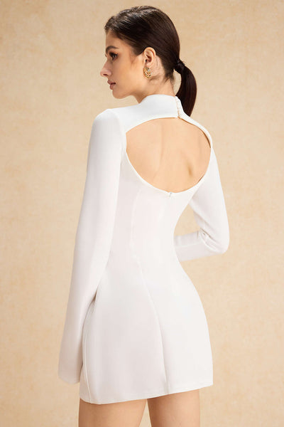 Vandoria Sculpted White Mini Dress