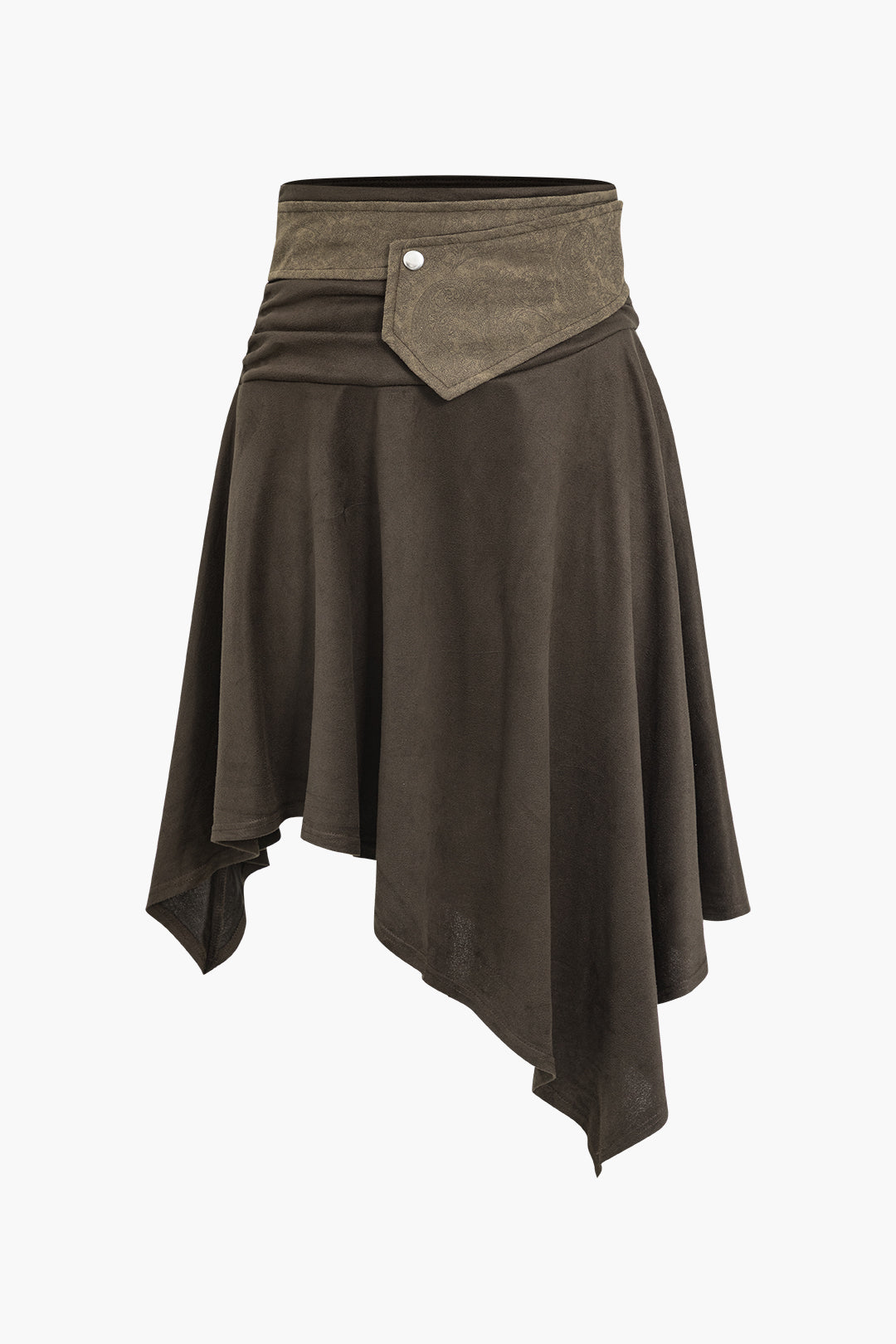 Faux Suede Asymmetrical High Waist Etek