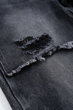 Yıpranmış Geniş Paçalı Kot Pantolon