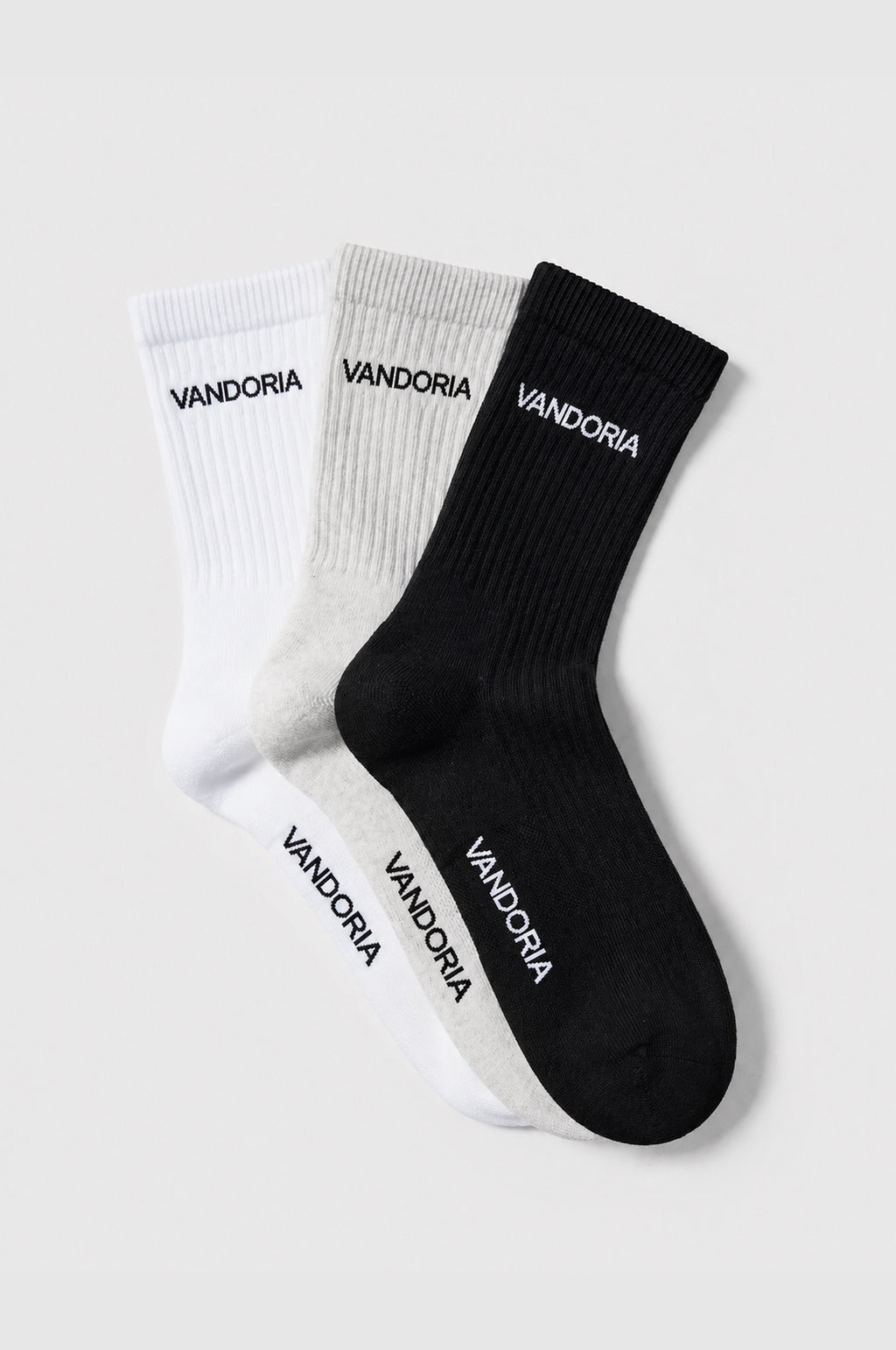 Vandoria Ribbed Crew Socks 3 Pieces