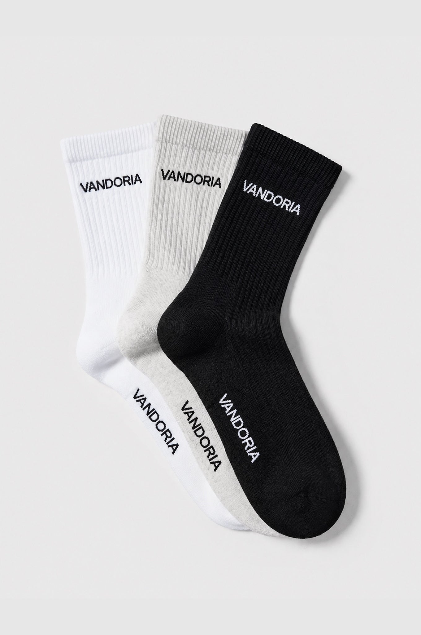 Vandoria Ribbed Crew Socks 3 Pieces