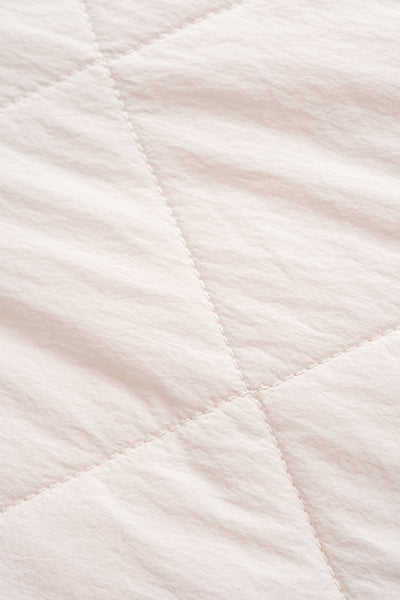 Cream Quilted Belted Jacket