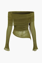 Omuzları açık triko bluz