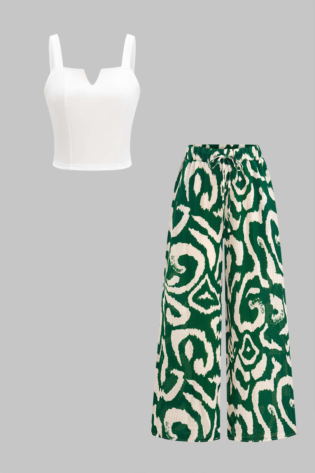Wild Essence Patterned Palazzo &amp; Corset Crop Set