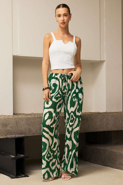 Wild Essence Patterned Palazzo &amp; Corset Crop Set