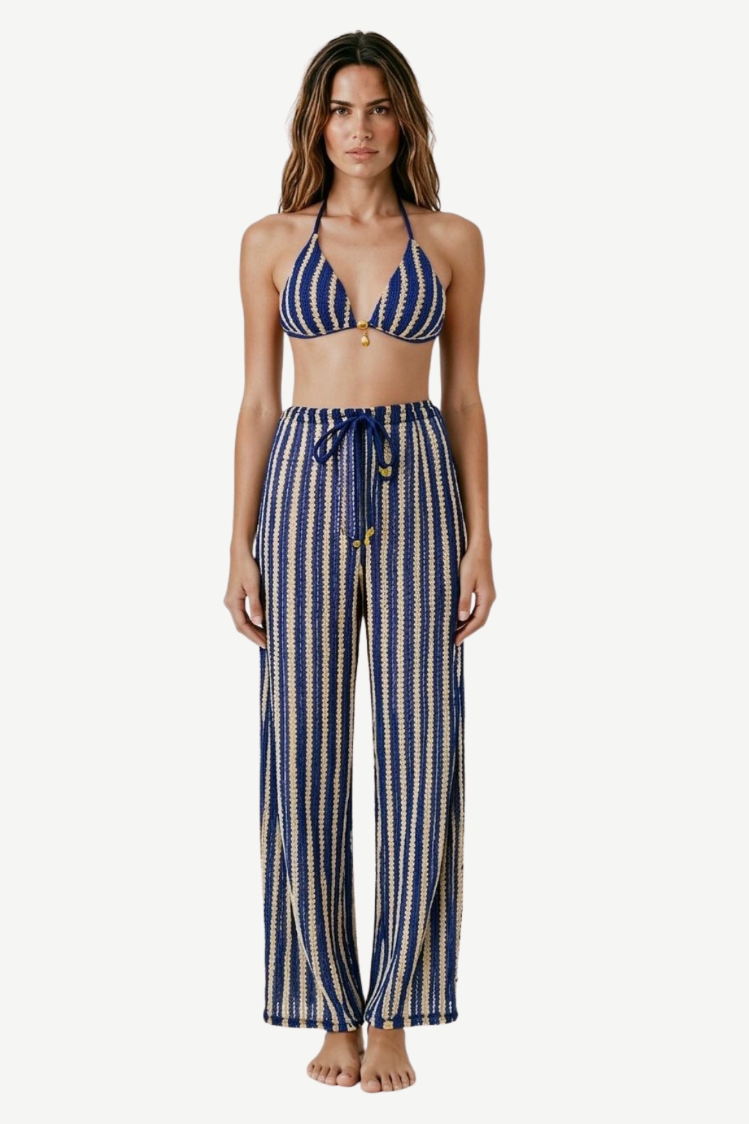Riviera Stripe Bikini & Trouser Set