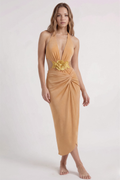Elegant Gold Swimsuit & Sarong