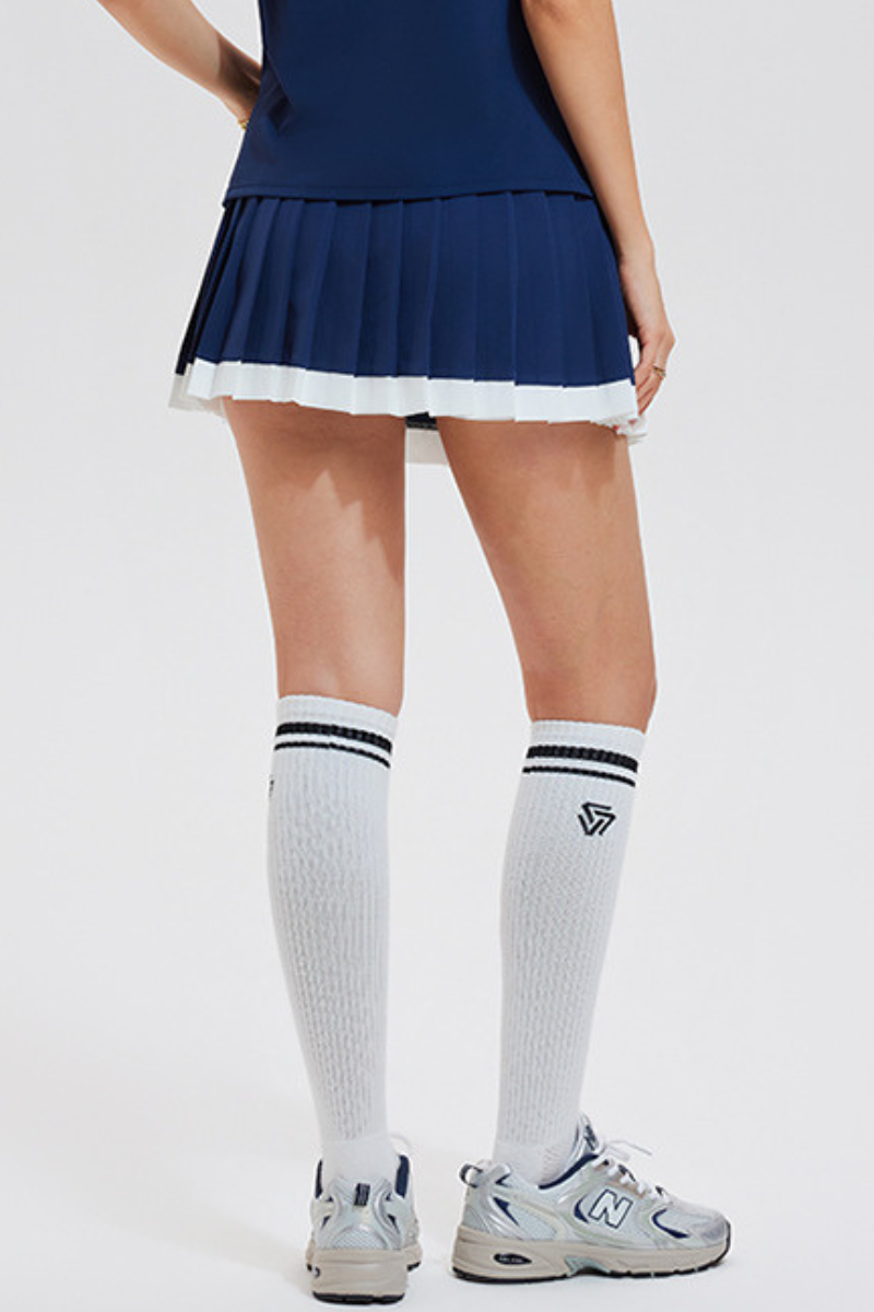 Perrie Contrast Hem Pleated Skort