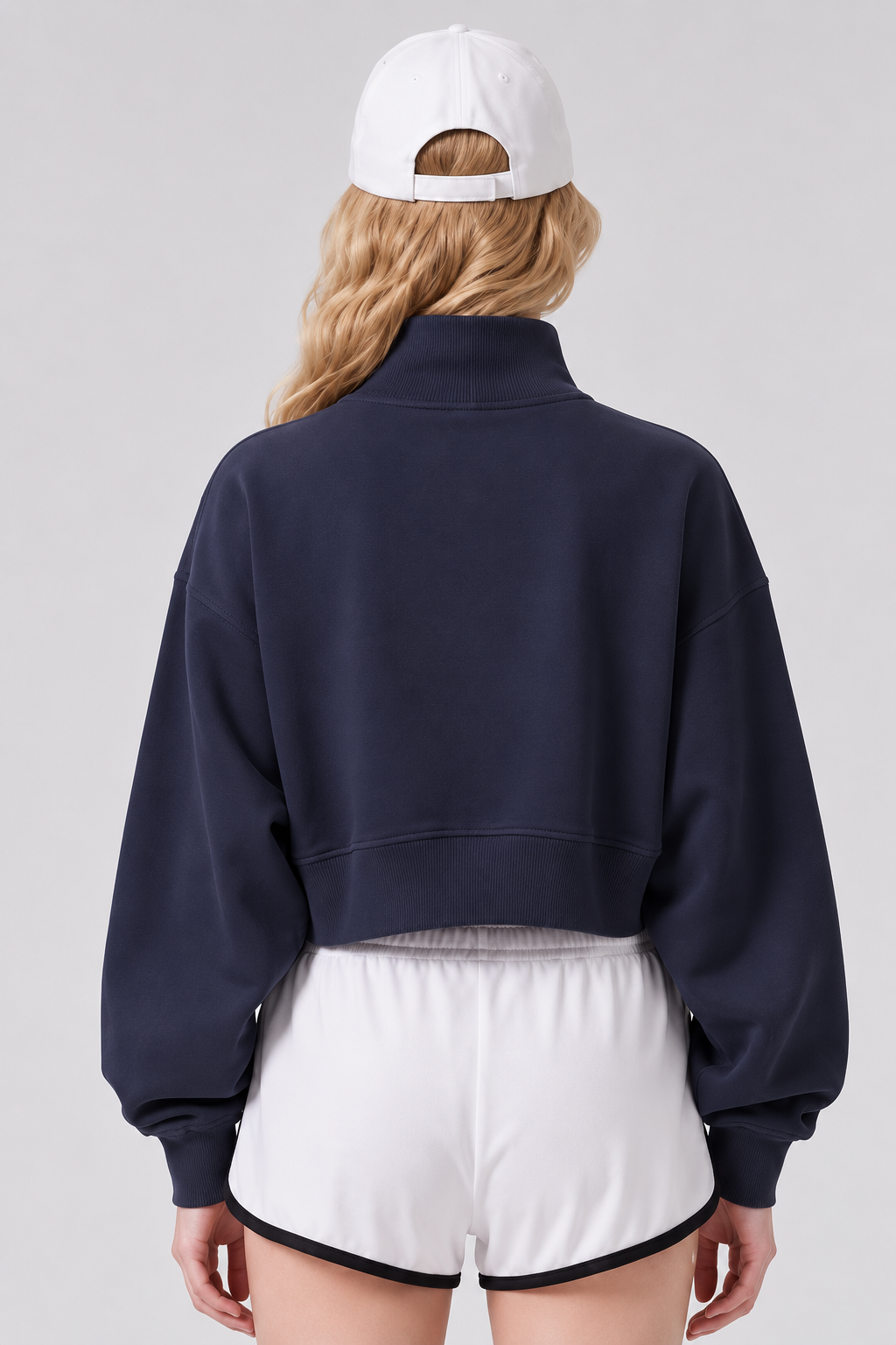 Sudadera corta Clara con cuello alto
