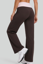 Faye Colour-Block Drawstring Wide Leg Pants