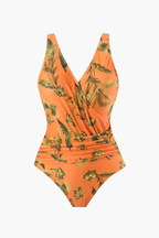 Orange Floral Swimsuit & Sarong
