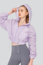 Women's Summer Light Sunscreen Cropped Drawstring Jacket