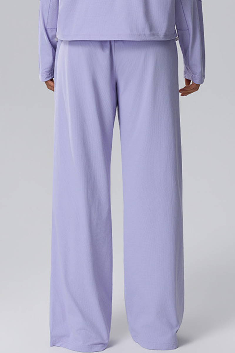 Lena Waffle Drawstring Straight Leg Pants