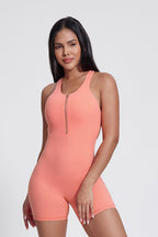 Body Freja con mezza zip e schiena a I