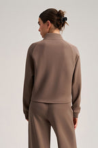 Women Stand Collar Slim-Fit Multi-Pocket Sporty Casual Jacket