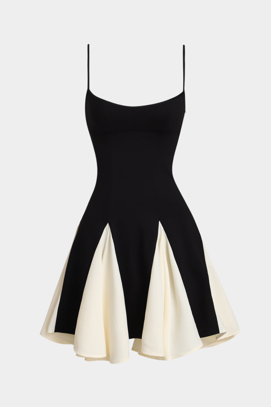 Kontrast Panelli Mini Elbise