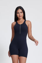 Body Freja con mezza zip e schiena a I