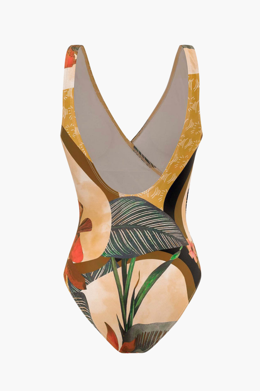 Tropical Beige Swimsuit & Sarong