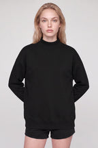 Women's Fall Fleece Relaxed Mock Neck Sweatshirt
