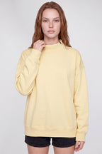 Women's Fall Fleece Mock Neck Sweatshirt with Side Neck Slit