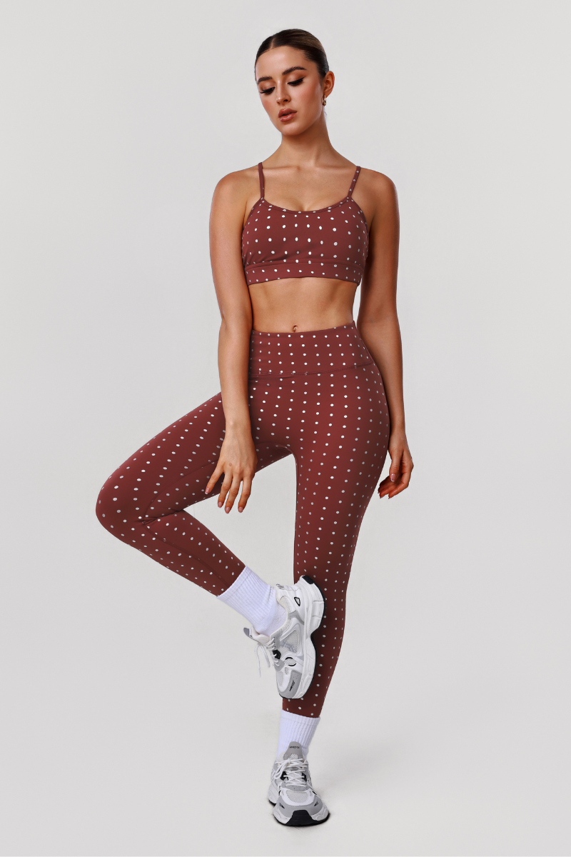 Women's Sports Polka Dot Bra Leggings Two-Piece Set