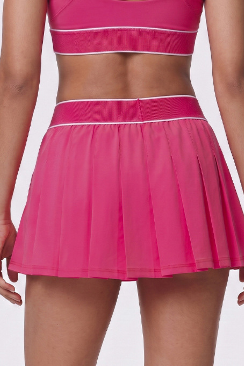 Vida Rib-Waist Pleated Tennis Skort
