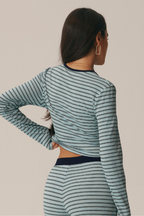Sorrento Striped Long Sleeve Crop Top