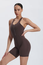 Body Freja con mezza zip e schiena a I