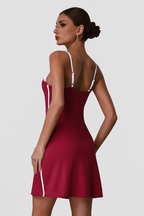 Women's Colorblock Slim Strappy Anti-Exposure Dress