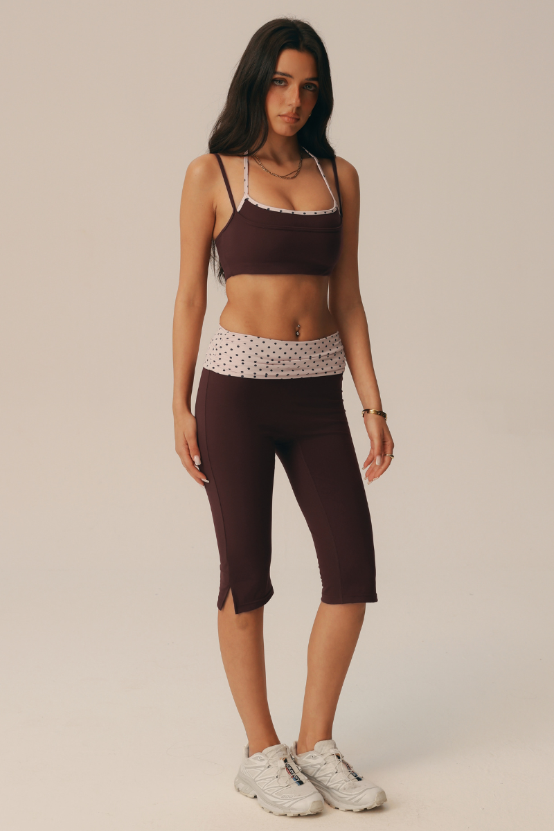 Mimi Polka Dot Bra & Capri Leggings Set