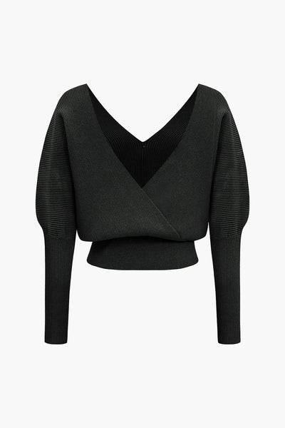 V-Neck Sweater Long-Sleeve Hırka