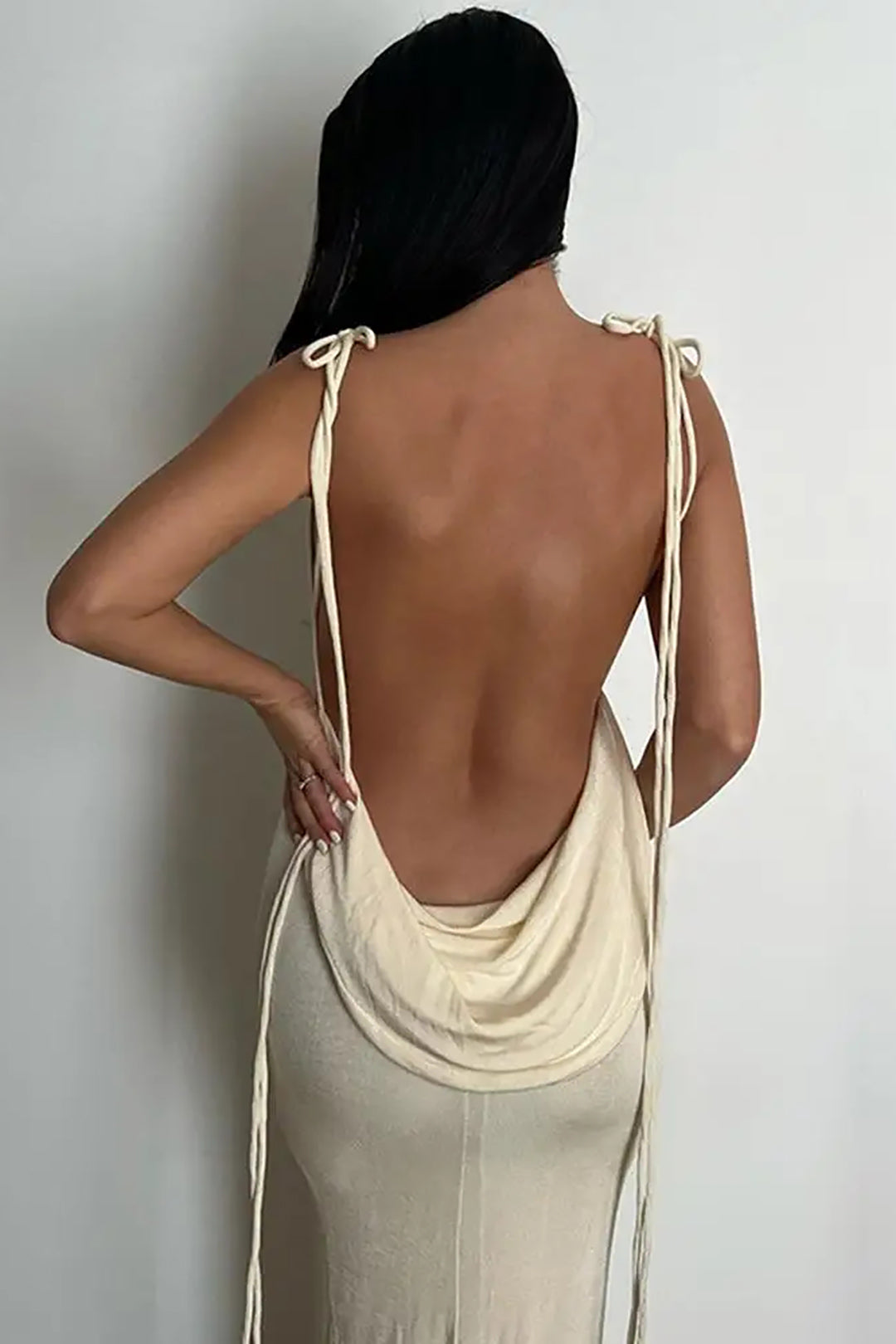 Neck Backless Elbise