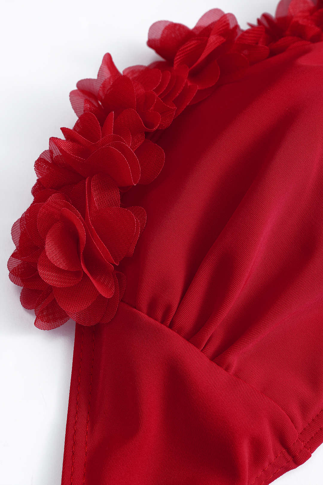 Çiçek Desenli Askısız Bikini Takımı 