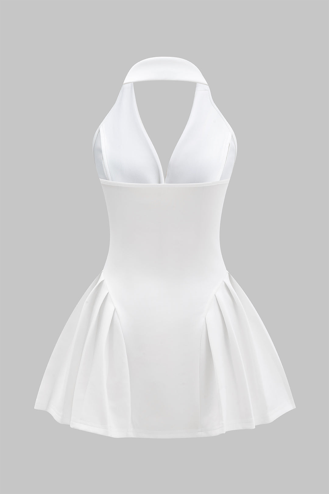Vandoria Halter Pleated Mini Dress